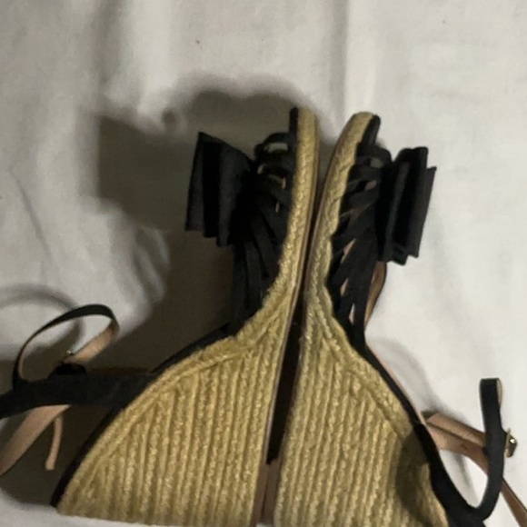 kate spade Black Bow Espadrille Wedge Sandals - Picture 4 of 6